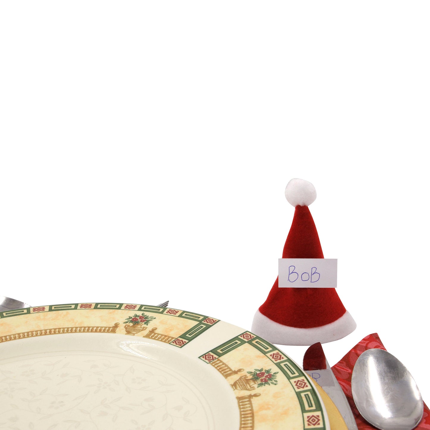 Christmas place name card holder mini Santa hat 8 x
