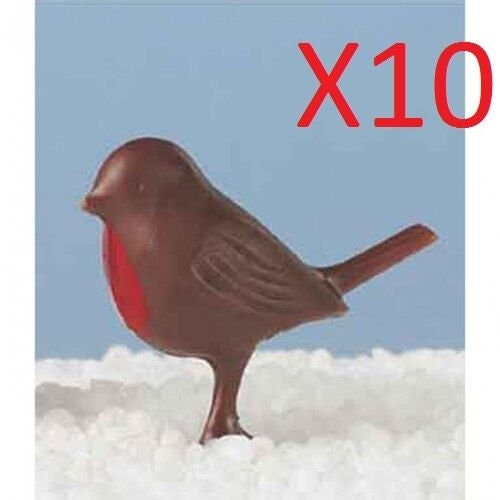 mini robin Christmas Cake Decorations 10 x robins red robin yule log cupcake caketopper
