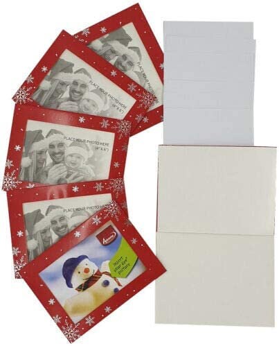 Christmas Photo Frame Cards & Envelopes Personalised Any Family Picture pack of 6
