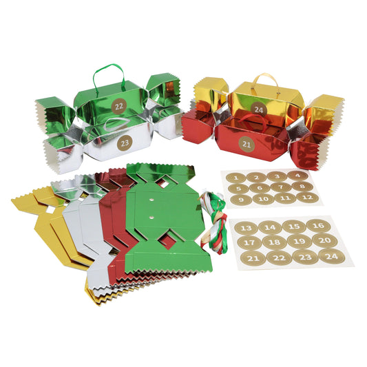DIY Christmas Cracker Advent Calendar Kit: Foil Boxes & Stickers Etsy