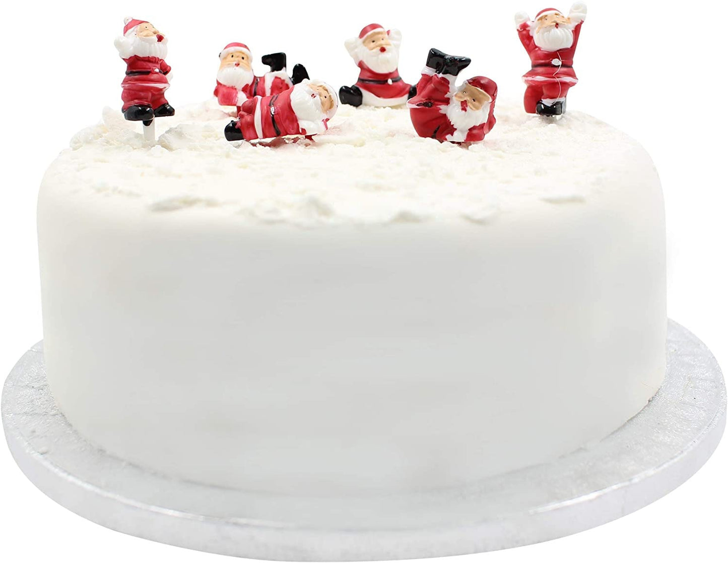Tumbling Santa Cake Toppers: Christmas Party Decorations (6 pc)