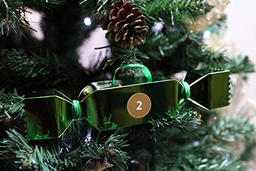 Make Your Own Advent Calendars Children Vintage Christmas Tree Decoration Foil Crackers with 1-24 Countdown Stickers Keechi & co.
