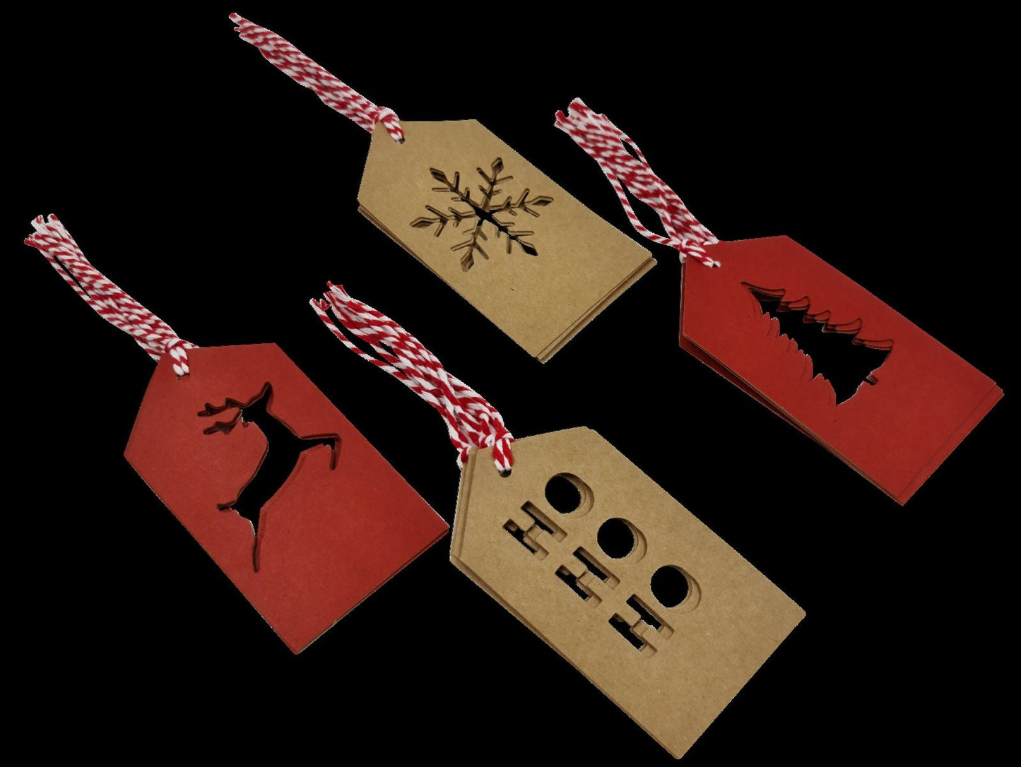 Luxury Christmas Gift Tags Name Xmas Present Tie-on Kraft mix 20 X
