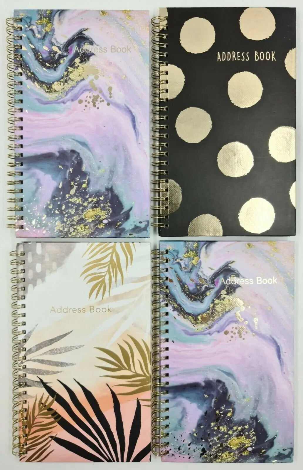 Slim Telephone Address Book A-Z Index Hard Back Spiral Bound Cover Keechi & co.