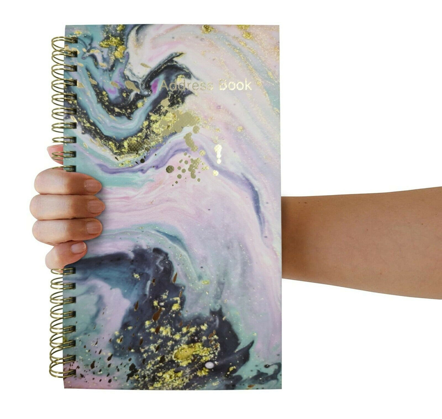 Slim Telephone Address Book A-Z Index Hard Back Spiral Bound Cover