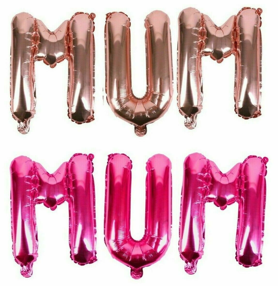 Mum mom balloon Happy Mothers Day foil Birthday Self Inflatable Rose Gold Cerise