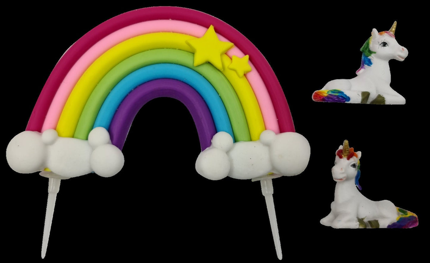 Rainbow Cake Topper unicron Birthday Party Decorations Unicorn kids adult Reusable 14 pcs
