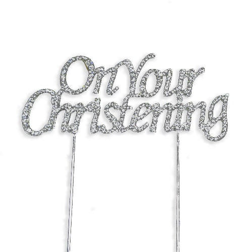 Religious Occasions cake pick topper decoration Diamante sparkly Keechi & co.