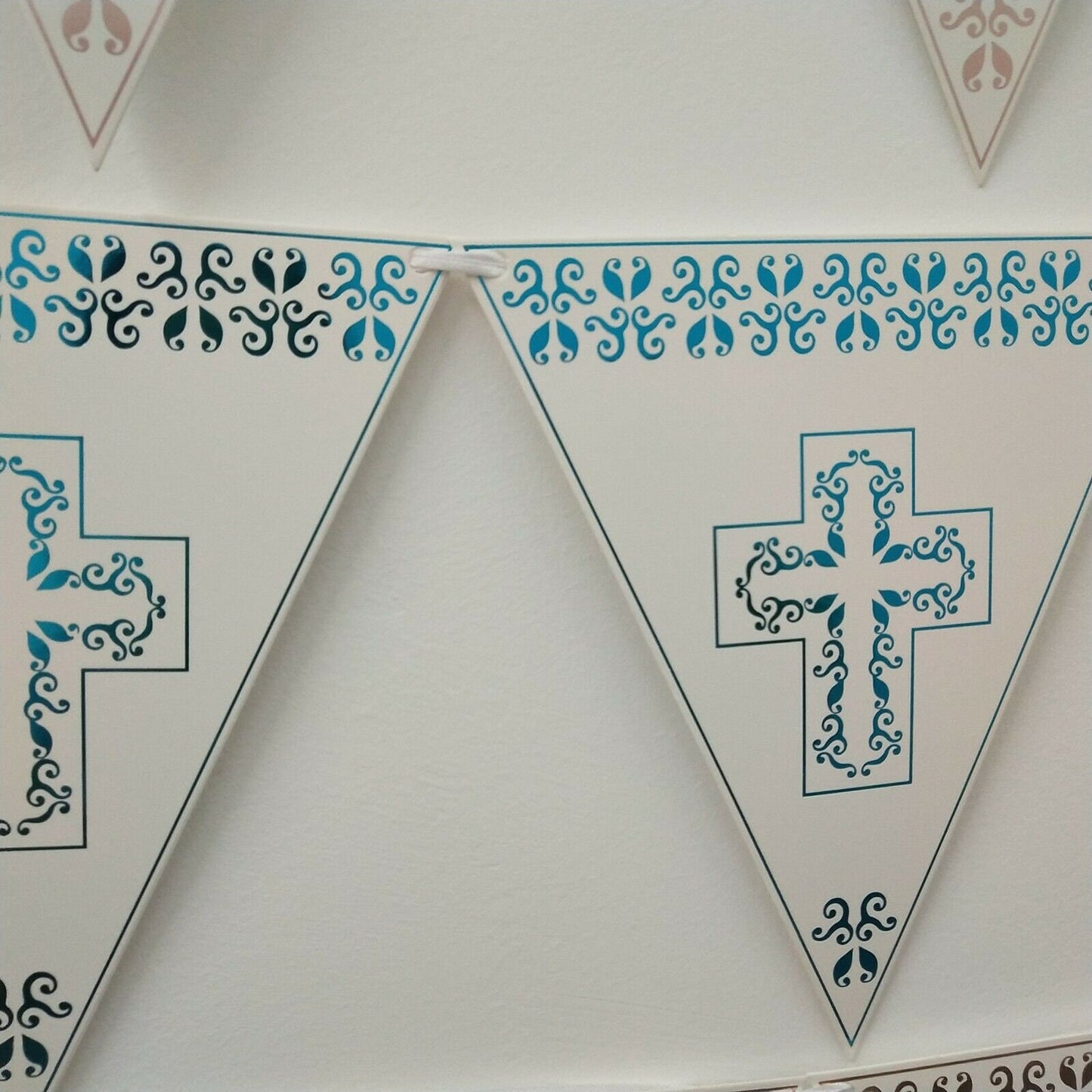 First Holy Communion Bunting 8 FLAG pink gold silver Garland Party ware Banner Decorations Keechi & co.