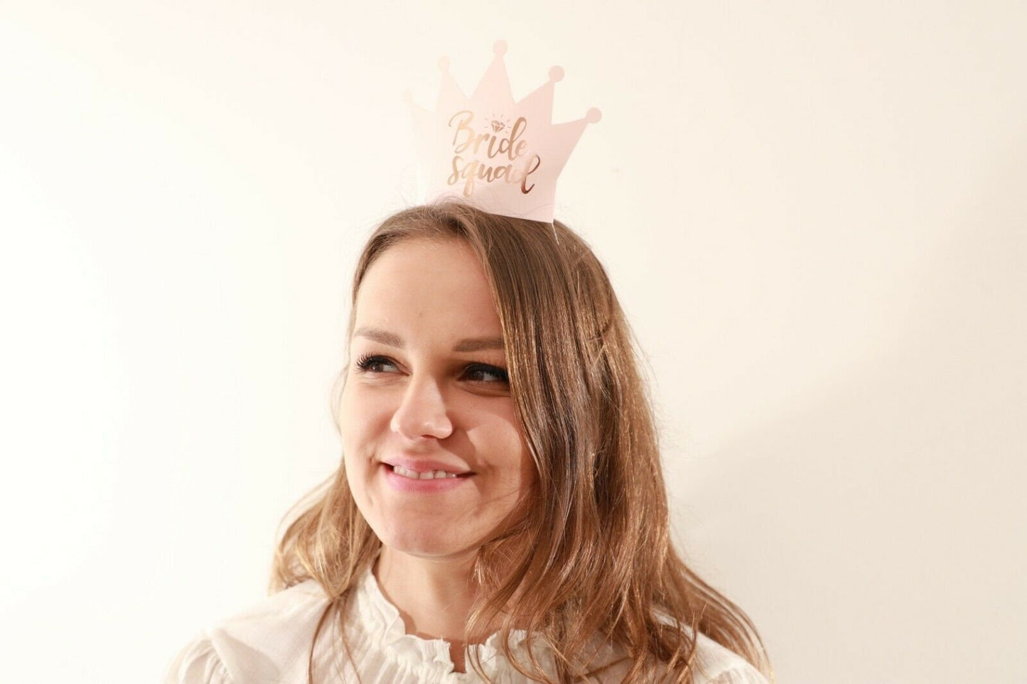 Bride Squad Paper Crowns: Rose Gold Hen Party Hats (Pack of 8)