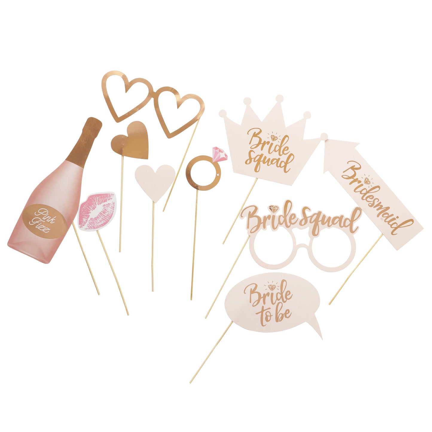 10 x wedding Party Selfie Photo Props Booth Night Games Wedding Pink & Rose Gold Etsy
