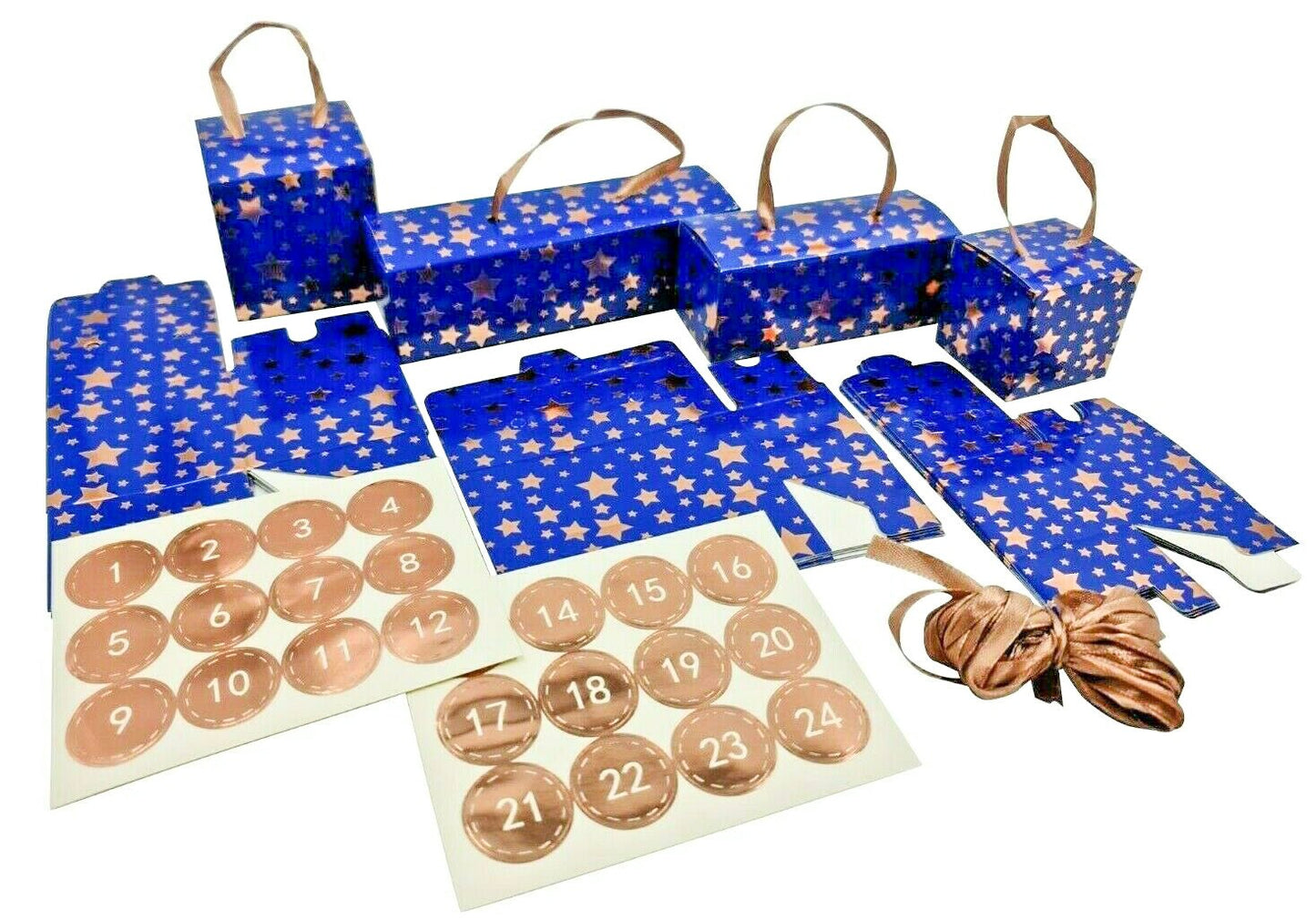 Make & Fill Your Own Advent Calendar Vintage Christmas Tree Decoration BLUE Keechi & co.