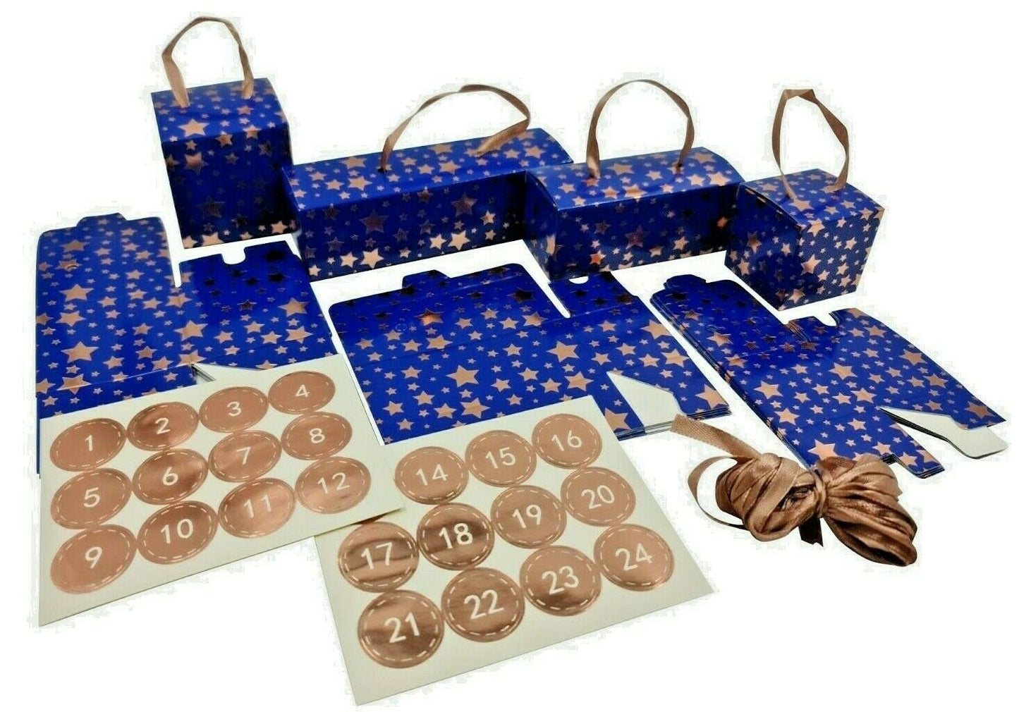 Make & Fill Your Own Advent Calendar blue red silver gold Vintage Christmas Tree Decoration Keechi & co.