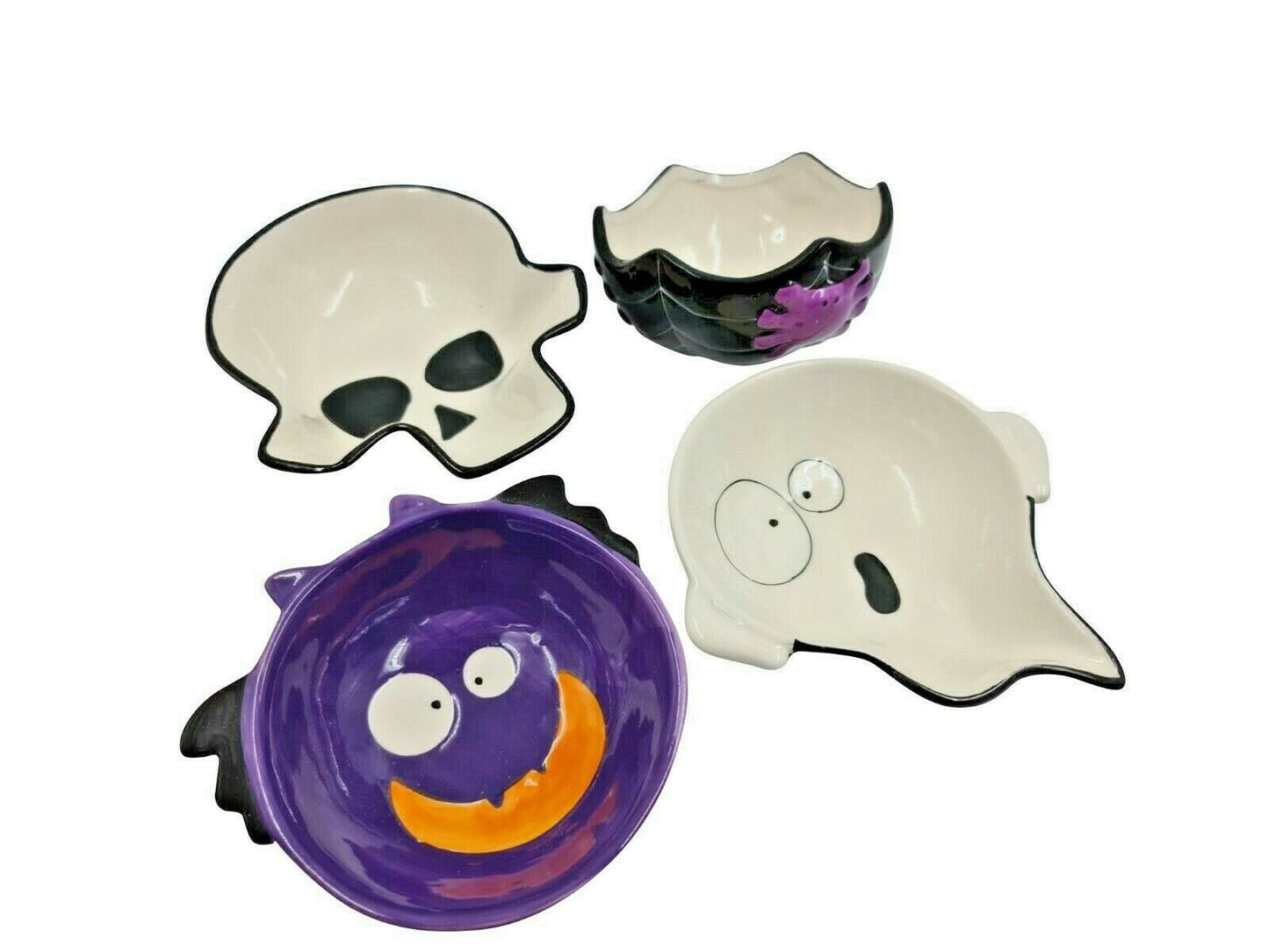Halloween Candy Bowls: Spooky Stoneware Ghost, Bat, Skull Set Etsy