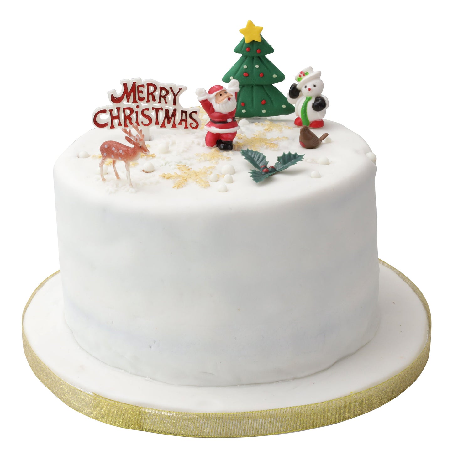 Merry Christmas Cake topper Decorations yule log cupcake toppers 7 piece SET
