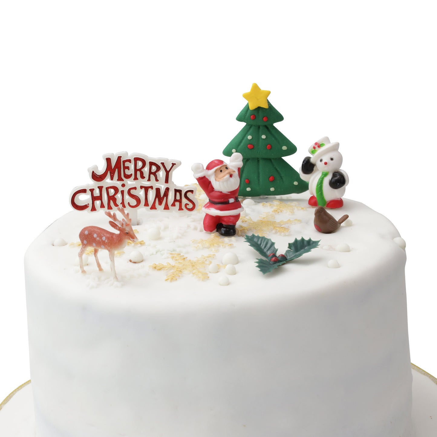 Merry Christmas Cake topper Decorations yule log cupcake toppers 7 piece SET