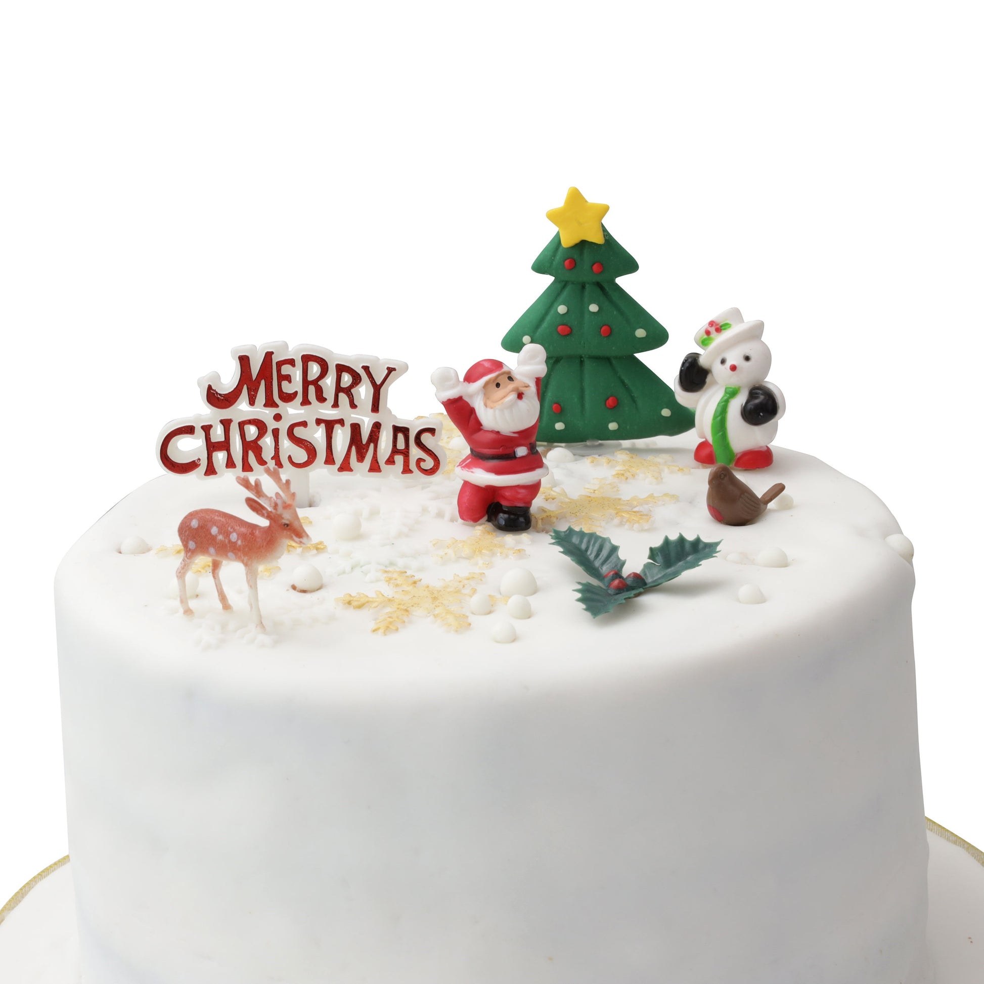 Merry Christmas Cake topper Decorations yule log cupcake toppers 7 piece SET Etsy