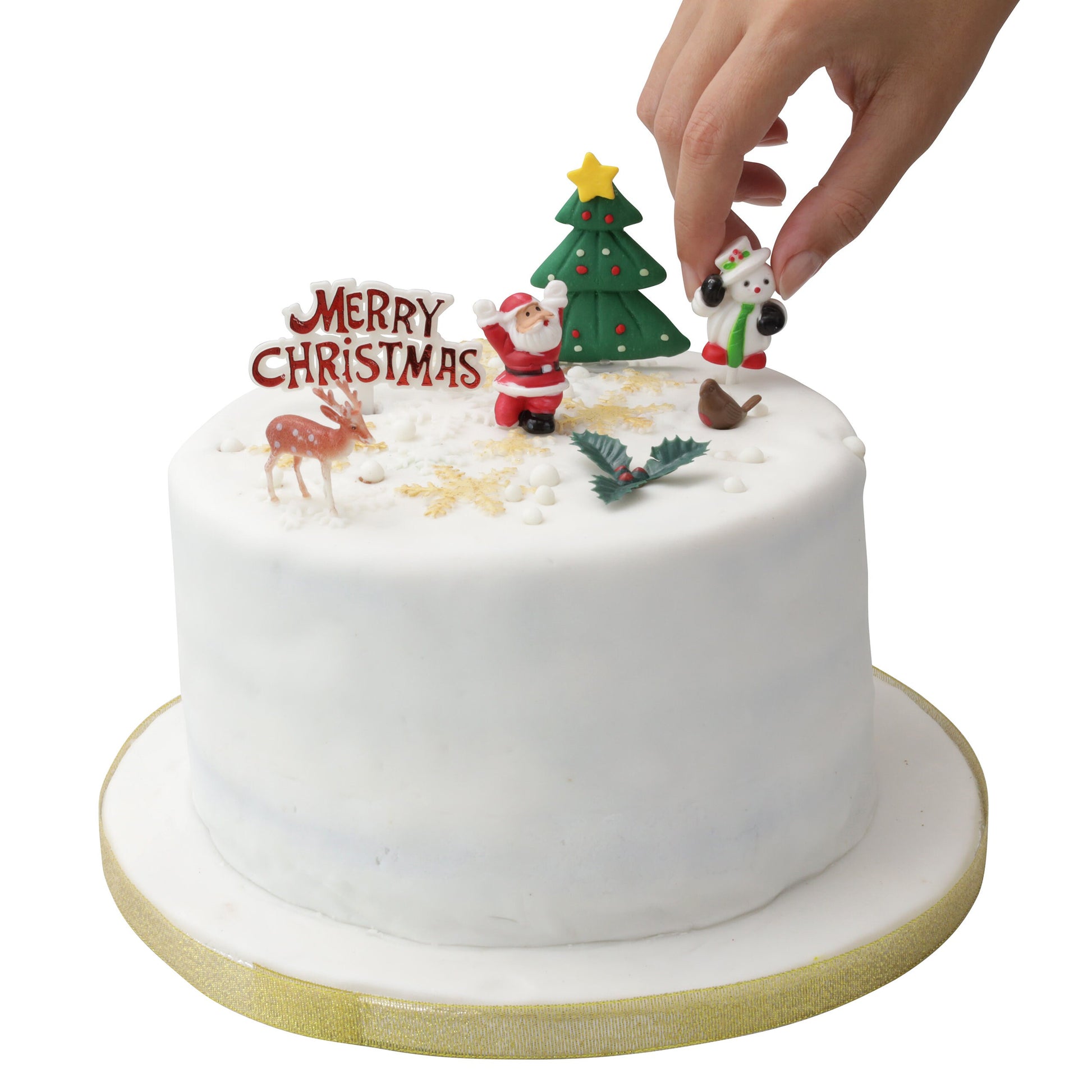 Merry Christmas Cake topper Decorations yule log cupcake toppers 7 piece SET Etsy