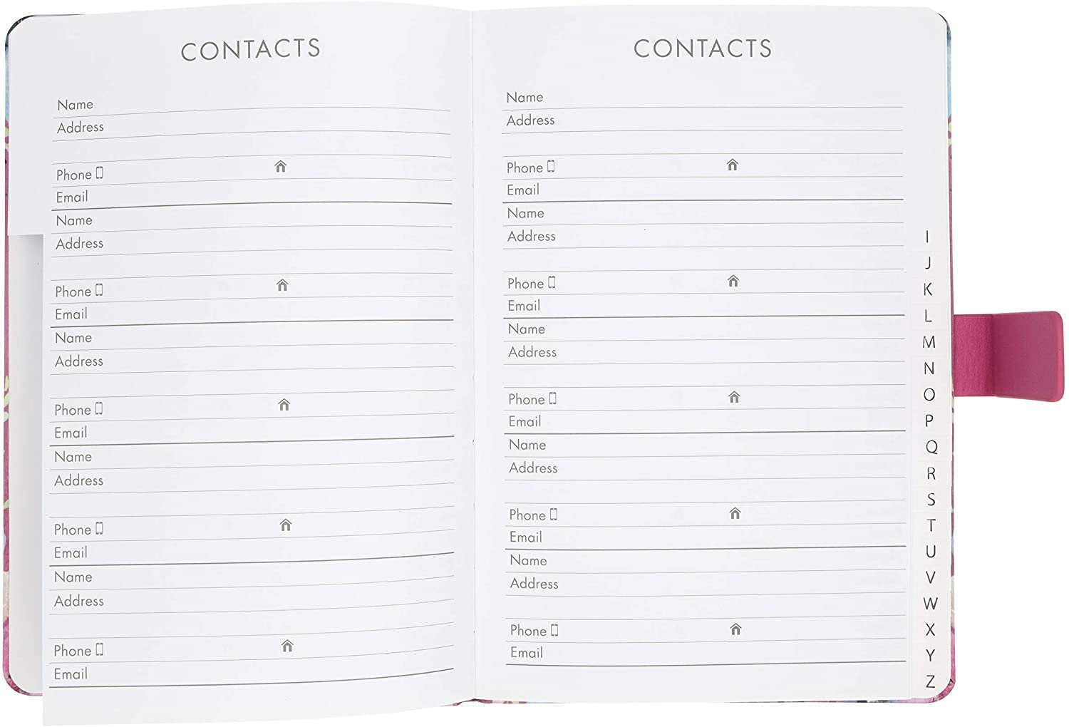 Pink Floral A-Z Address Book: Hardcover Home Office Organizer Etsy