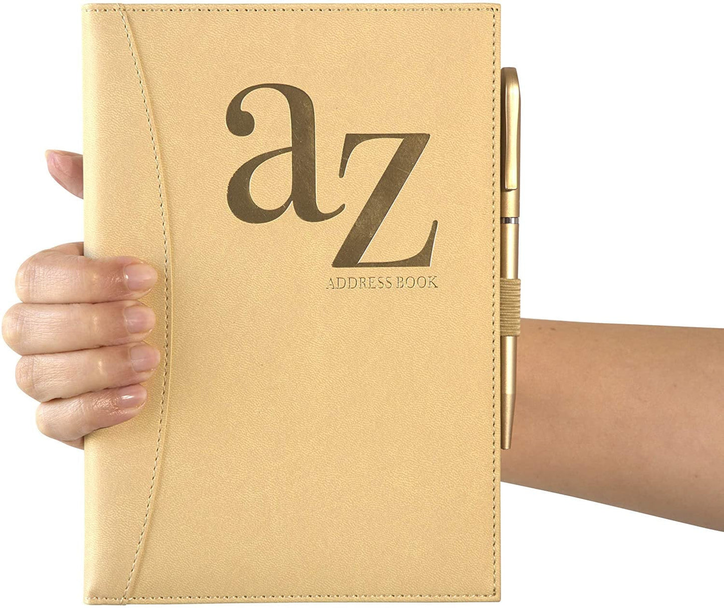 Addres Book a to z A5 Satin Fabric Address & Birthdays Book Floral Design with Magnetic Closure Flower gold Keechi & co.
