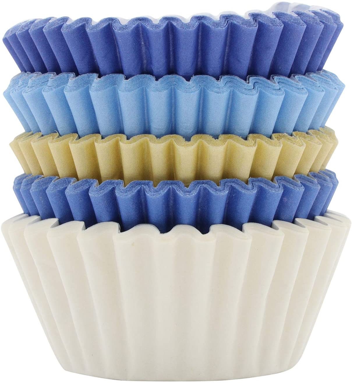 100 Mini Cupcake Cases: Blue Mix Baking Cups