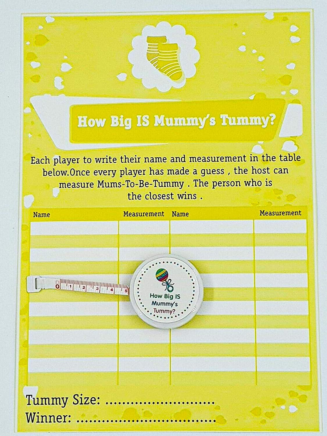 baby shower party games Measure Mummy's Tummy Baby 24 Player Game With Tape With To Measure Baby Girl Pregnancy Fun Make your Family Happy Keechi & co.