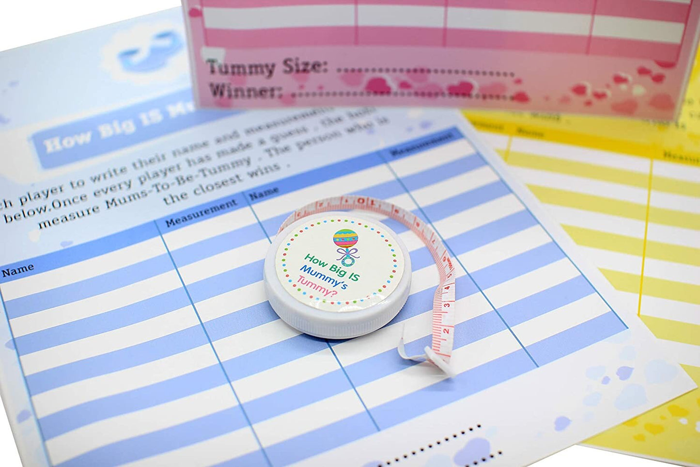 baby shower party games Measure Mummy's Tummy Baby 24 Player Game With Tape With To Measure Baby Girl Pregnancy Fun Make your Family Happy Keechi & co.