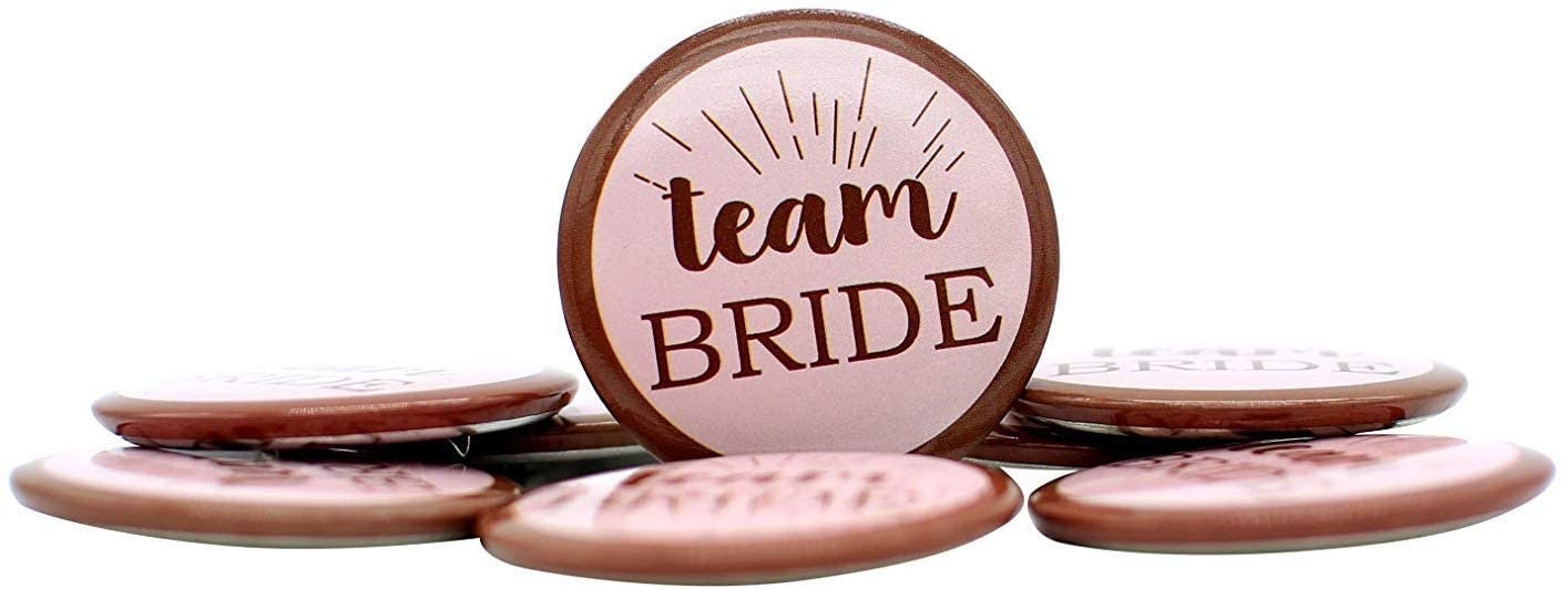 Team Bride Badges: Pink Hen Party Accessories (Pack of 8) Etsy