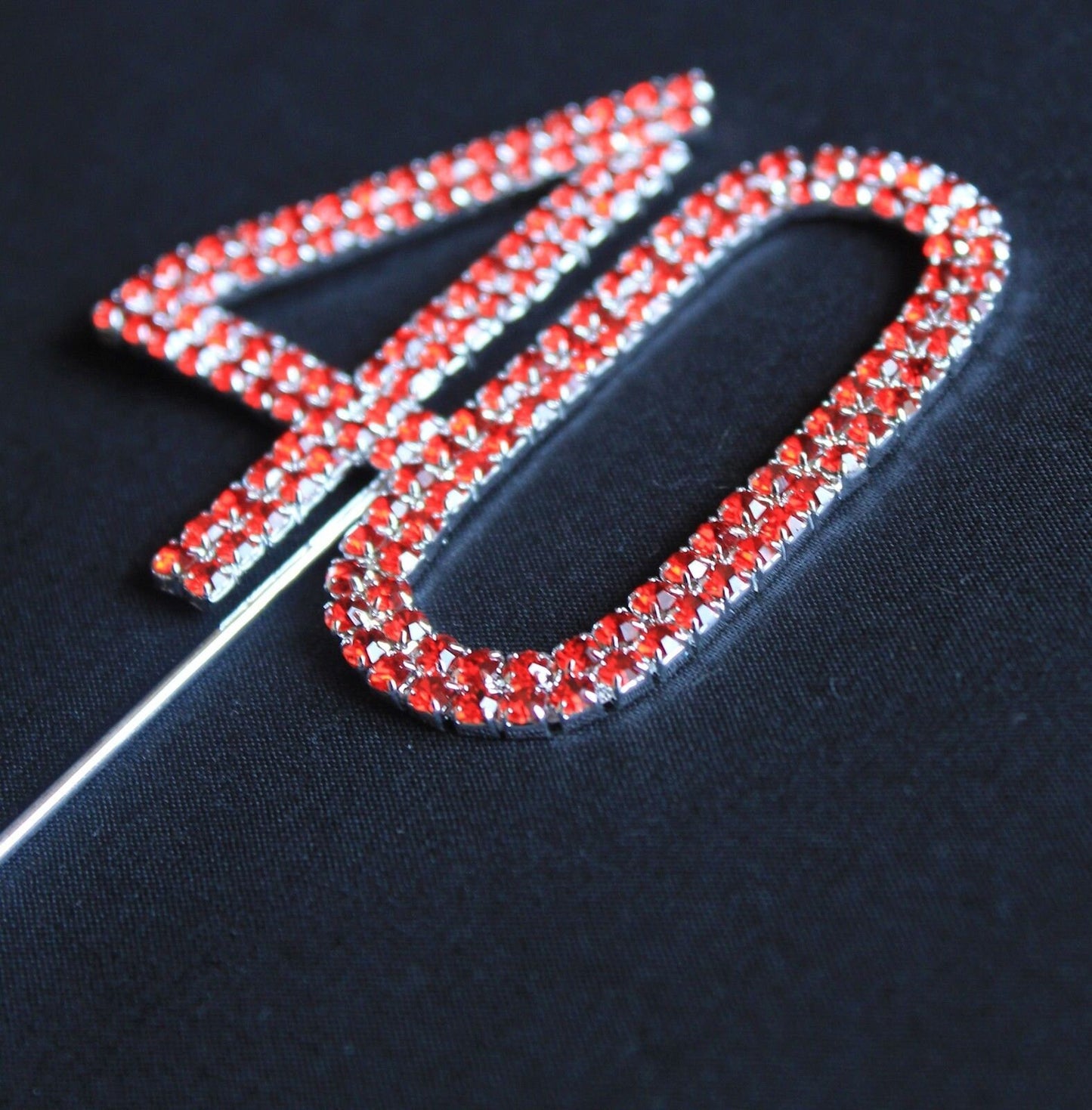 Ruby wedding anniversary cake pick topper decoration 40th Diamante sparkly Keechi & co.