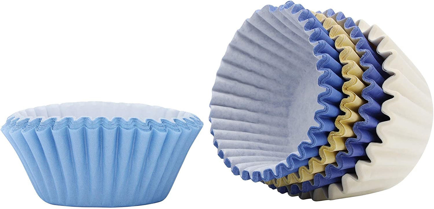 100 Mini Cupcake Cases: Blue Mix Baking Cups