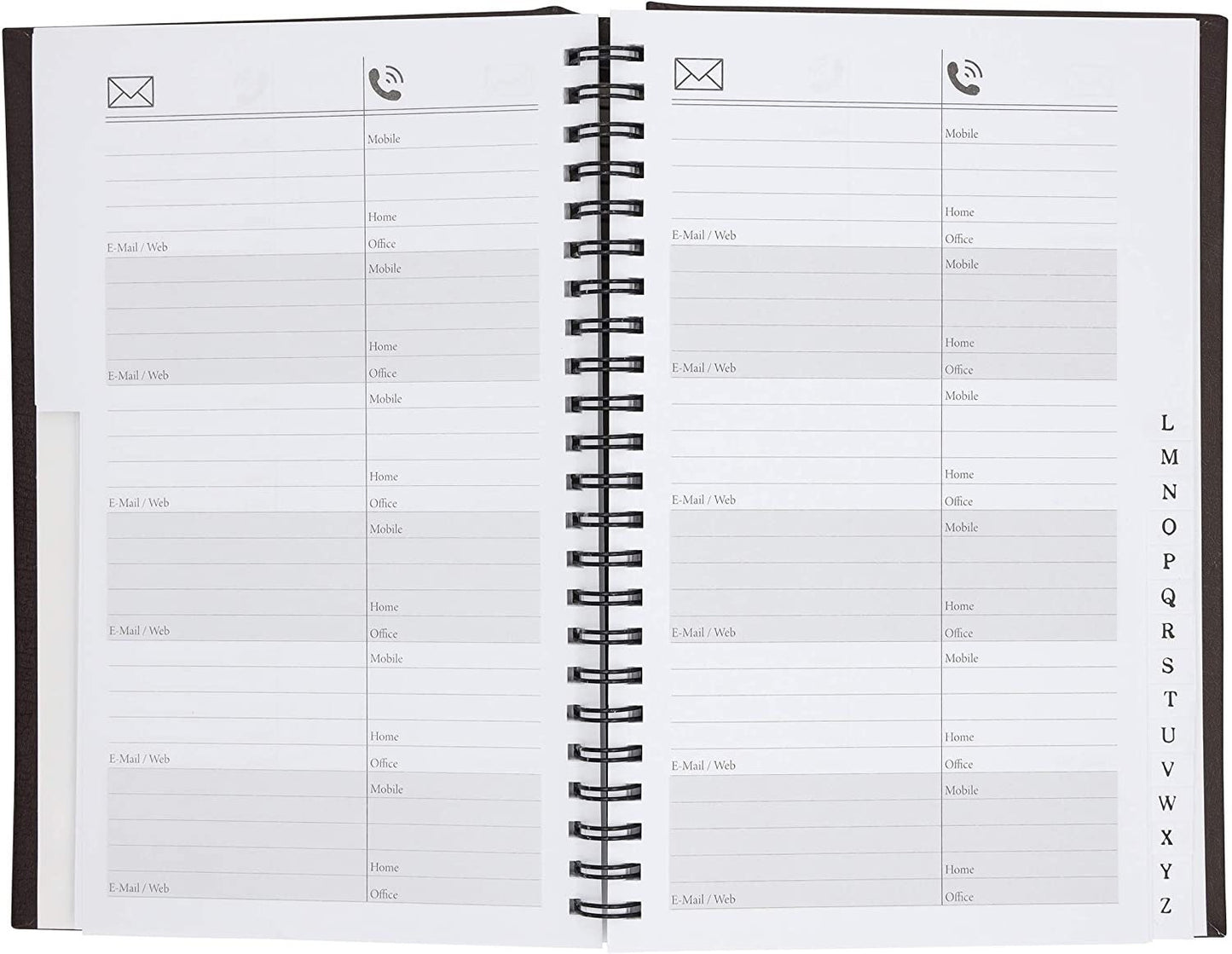 A5 Telephone Address Book: Hardback A-Z Index, Spiral Design