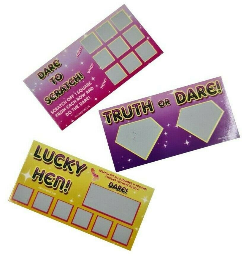 Hen Party Truth or Dare Scratch Cards: Novelty Game (3x)