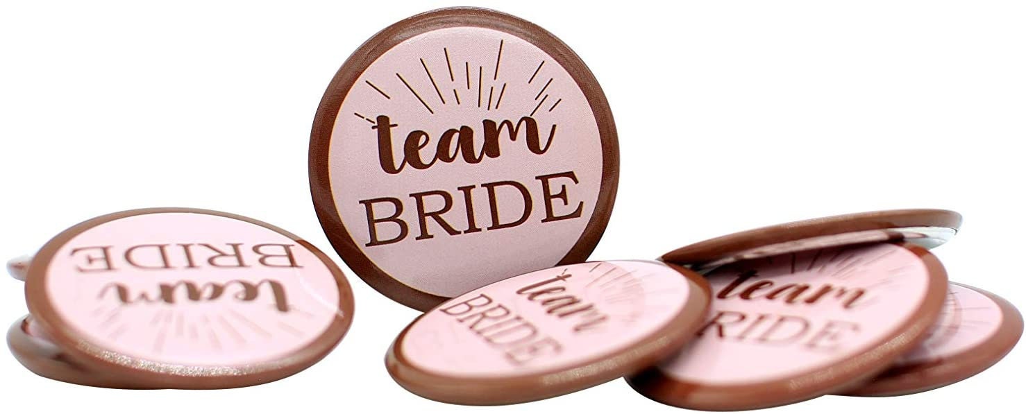 Team Bride Badges: Pink Hen Party Accessories (Pack of 8) Etsy