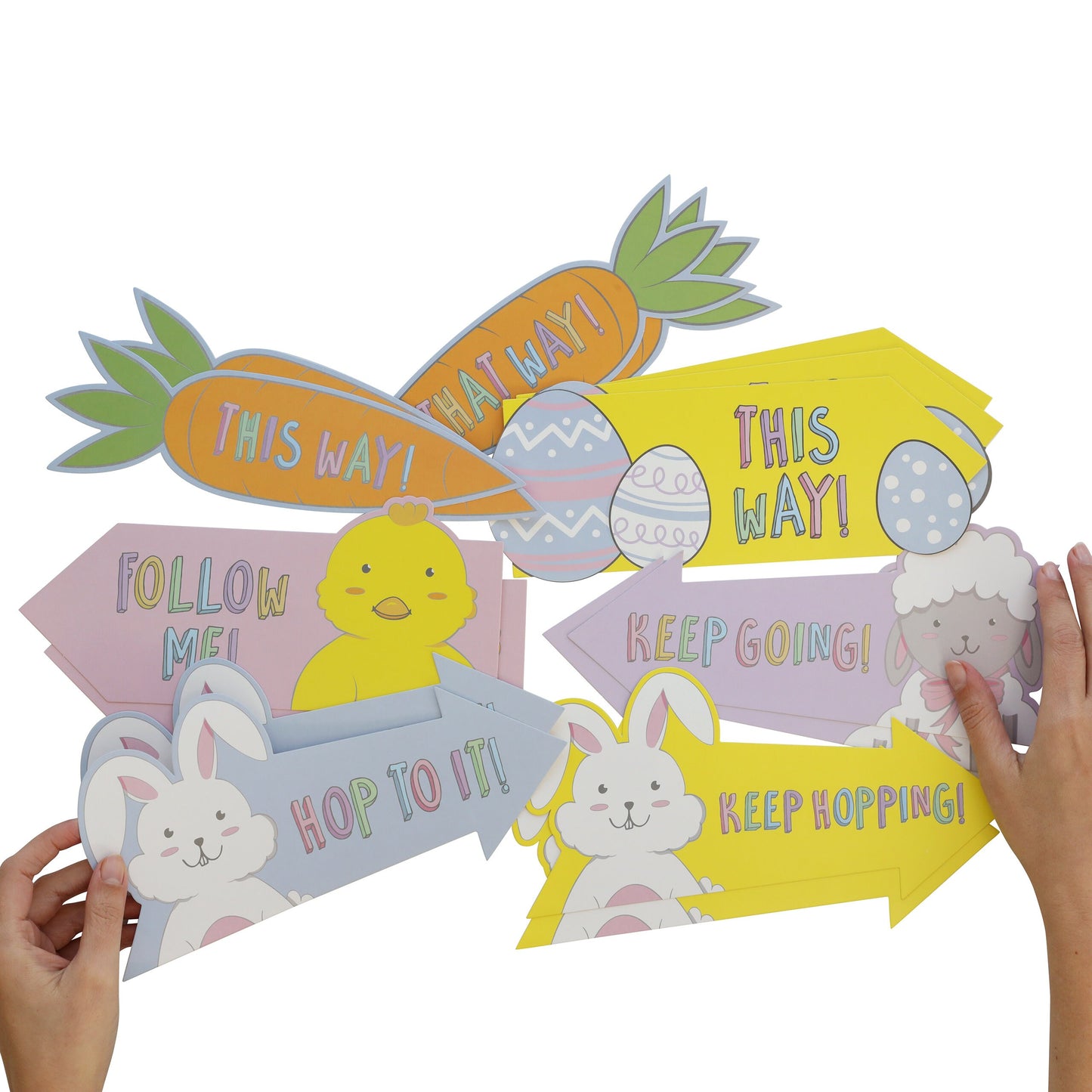 Easter Egg Hunt Arrow Signs: Kids Trail Game Decorations (15 Pack)