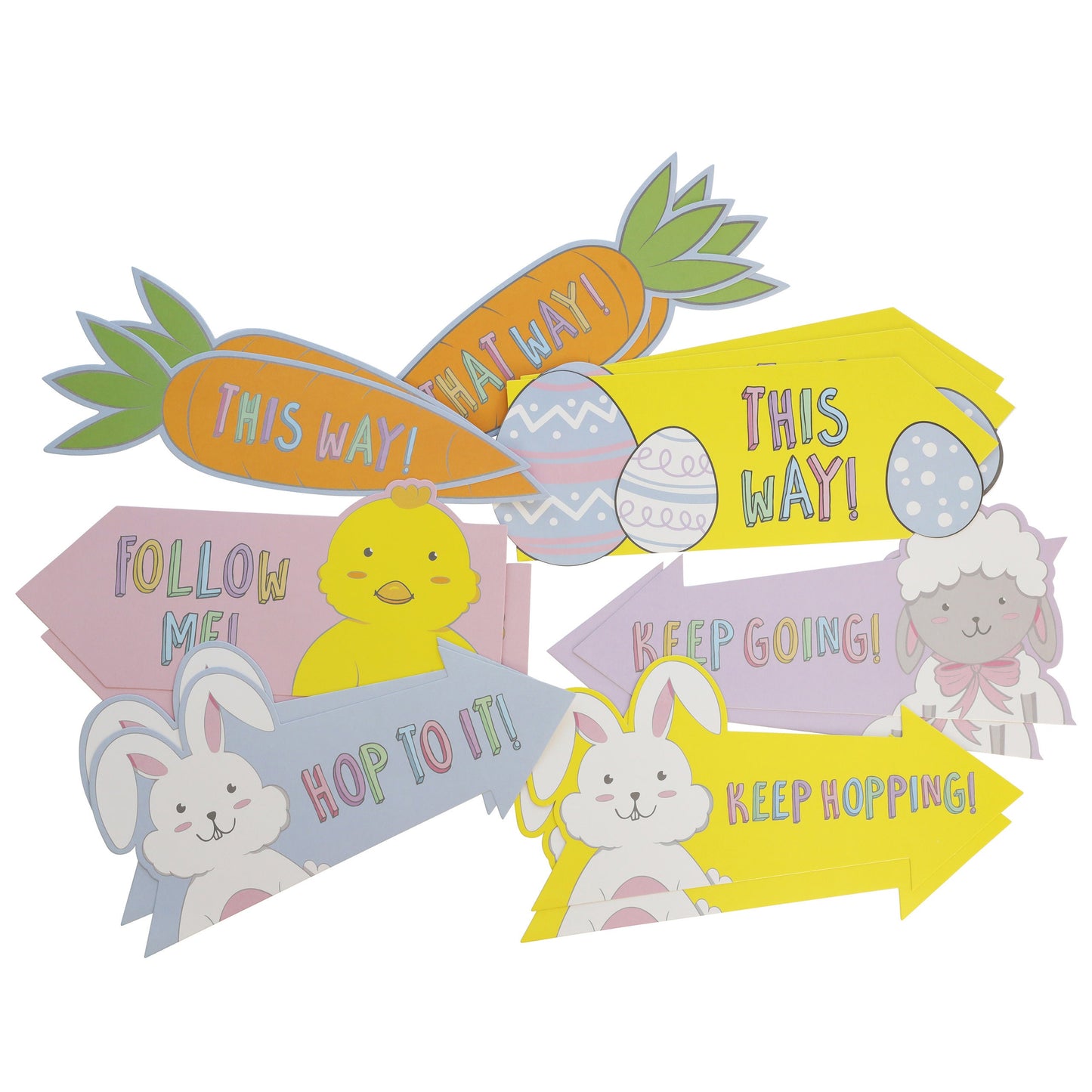 Easter Egg Hunt Arrow Signs: Kids Trail Game Decorations (15 Pack)