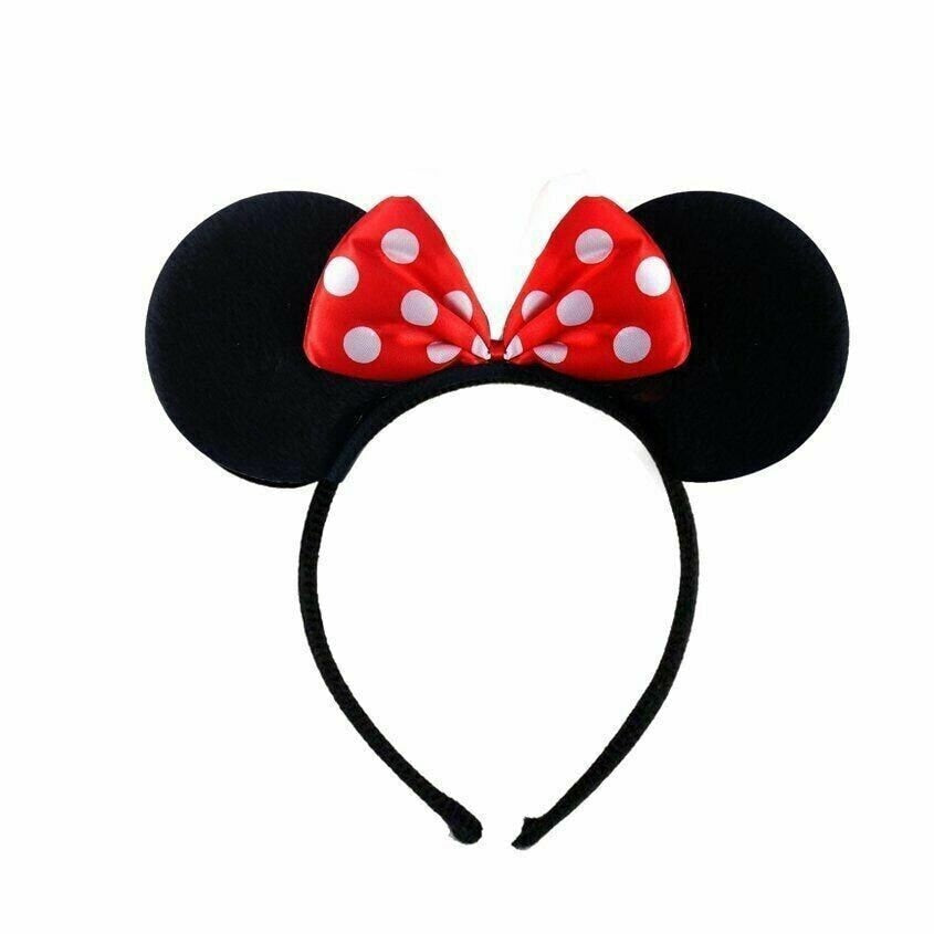 Black Mouse Ears With Red Spot Bow Hairband Fancy Dress Party Hen Night Keechi & co.