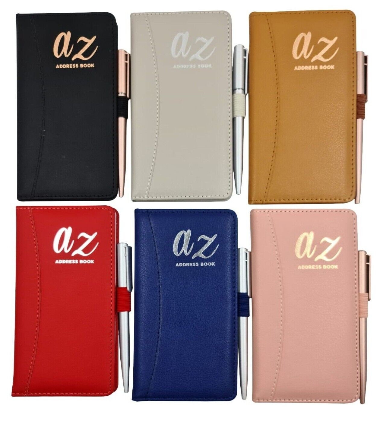 Telephone Address Book A-Z Index Hard Back Cover Slim Address & Pen Etsy