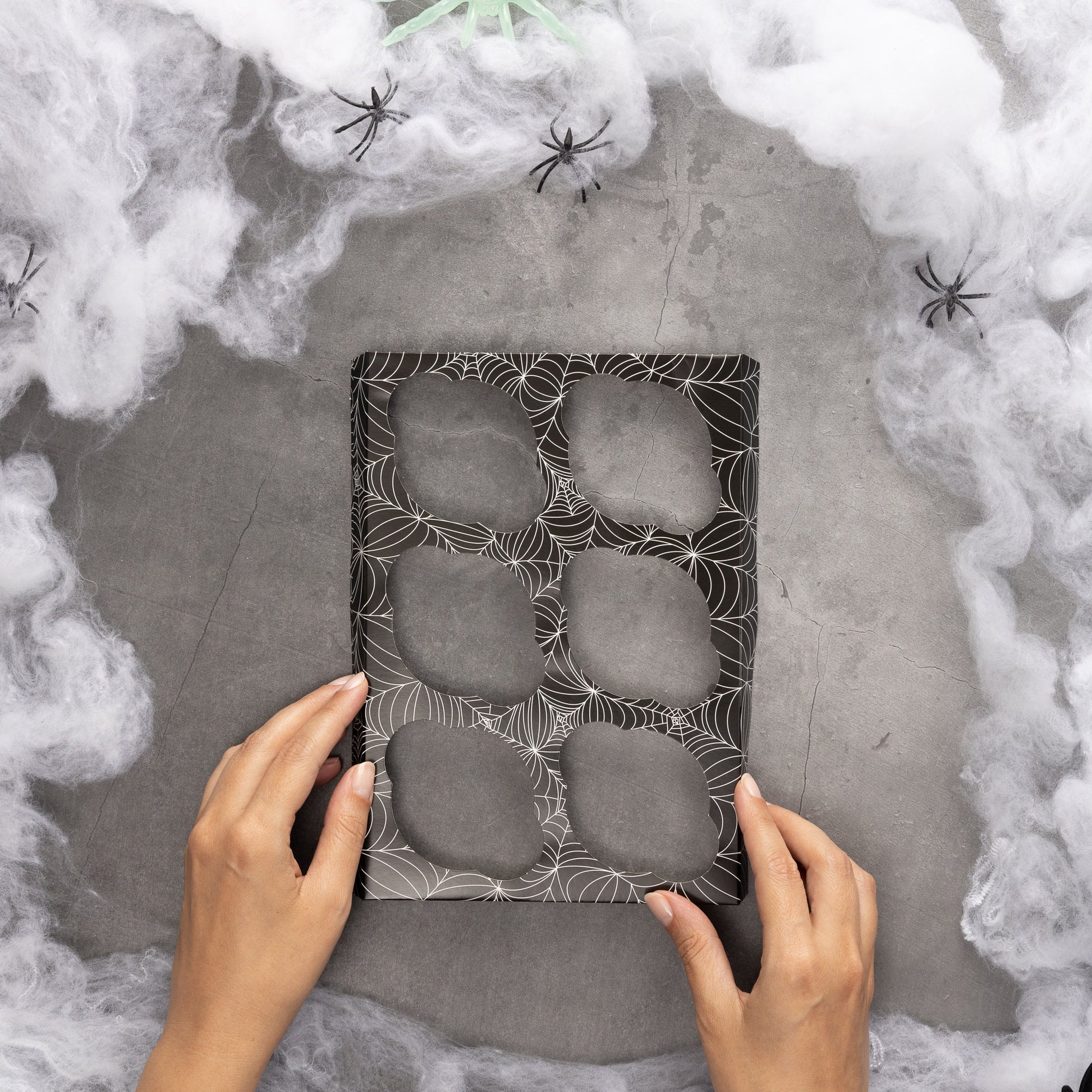 2 to 10 Halloween 6 Hole Cupcake Boxes Black Orange Cobweb Pumpkin Windowed Insert Etsy