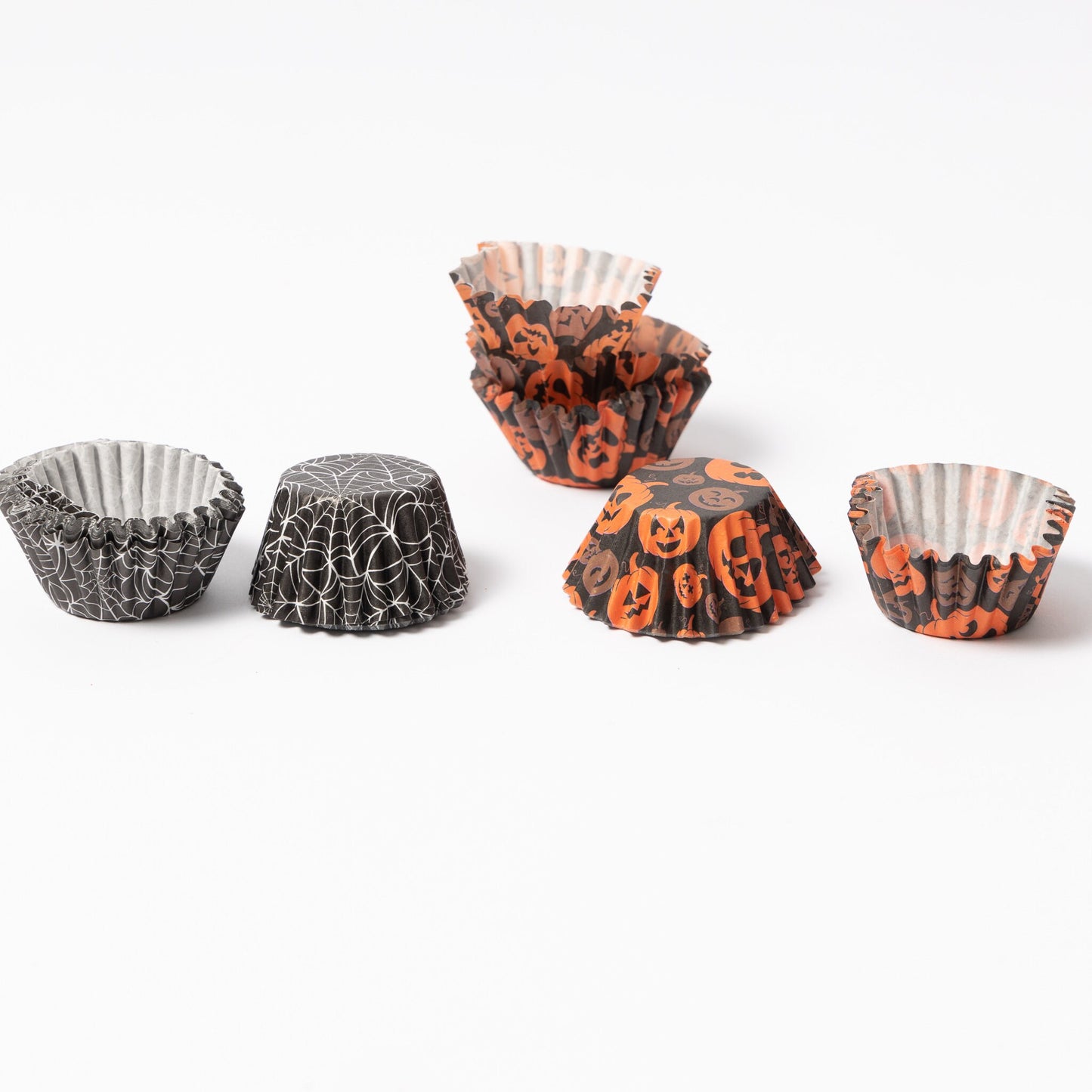 80 Mini Halloween Cupcake Cases Baking Muffin Cake Petits Fours Pumpkin Cobweb Etsy