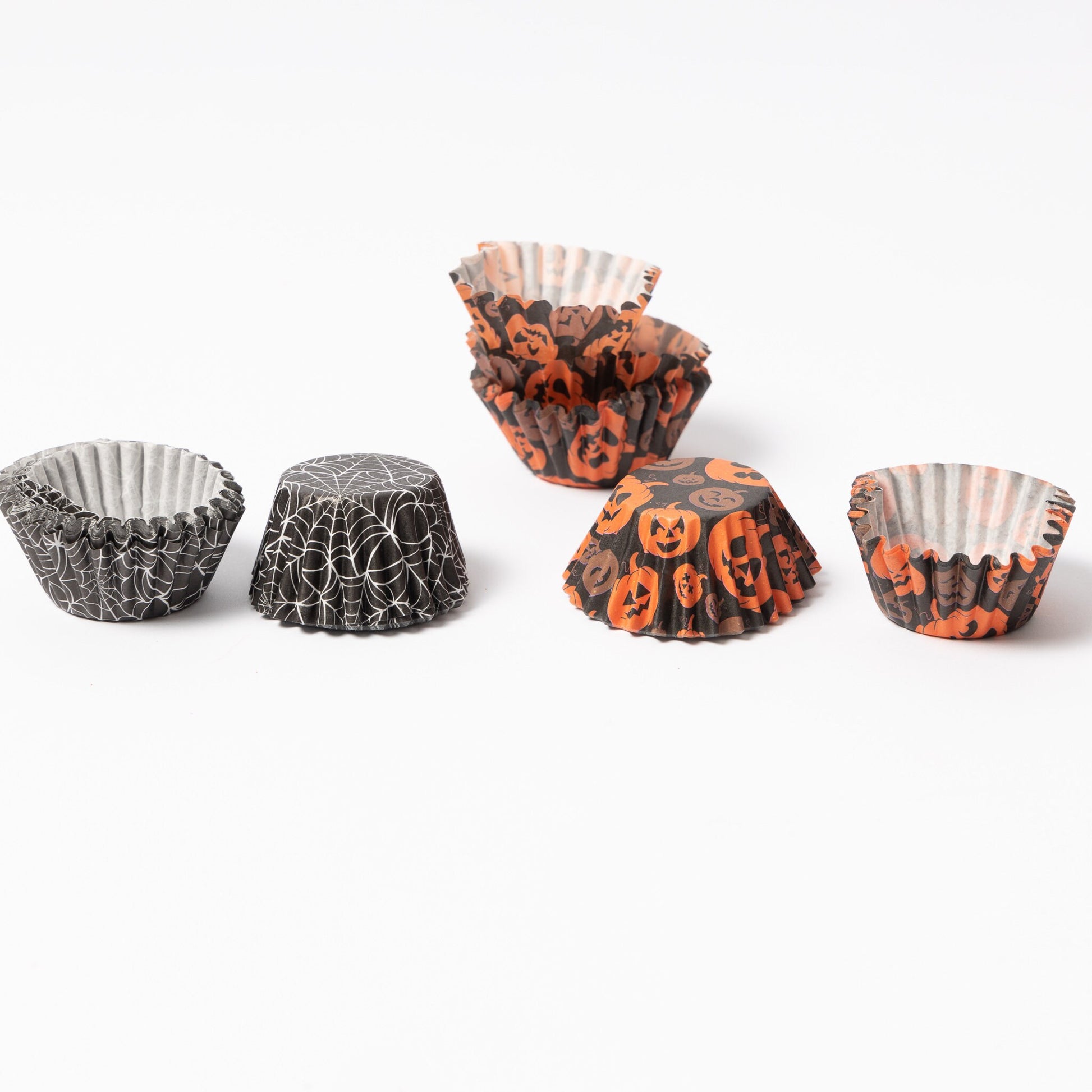 80 Mini Halloween Cupcake Cases Baking Muffin Cake Petits Fours Pumpkin Cobweb Etsy