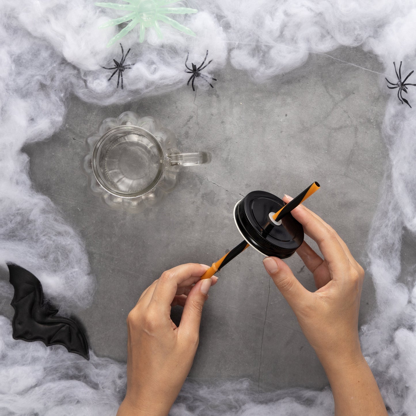 6 Pumpkin Glass Jar & Straw 350ml Halloween Cocktail Home Tableware Drinkware Etsy