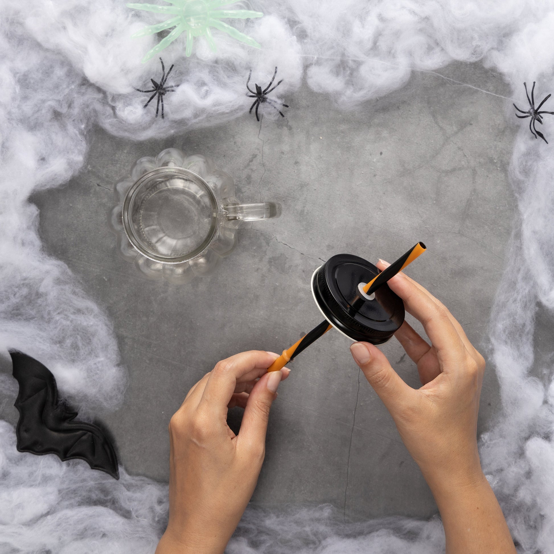 6 Pumpkin Glass Jar & Straw 350ml Halloween Cocktail Home Tableware Drinkware Etsy