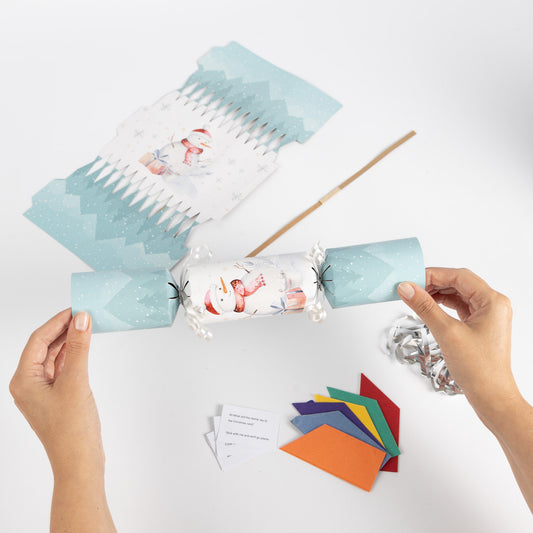 12 X Make Your Own Christmas Cracker kit Hats Snaps Crackers Jokes Ribbon snowman Etsy