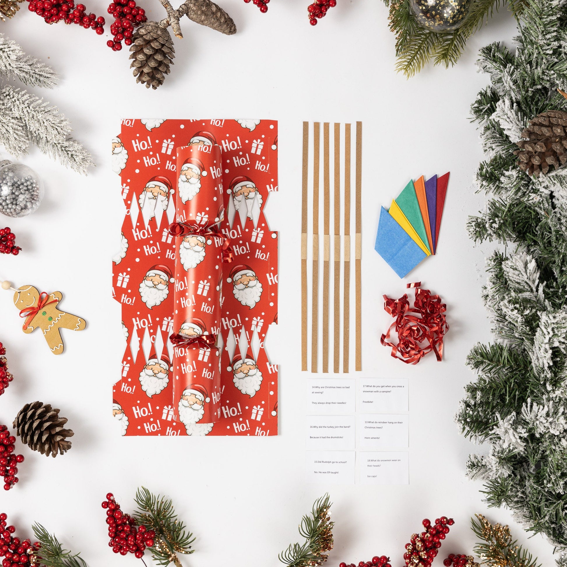 12 X Make Your Own Christmas Cracker kit Hats Snaps Crackers Jokes Ribbon Santa Etsy