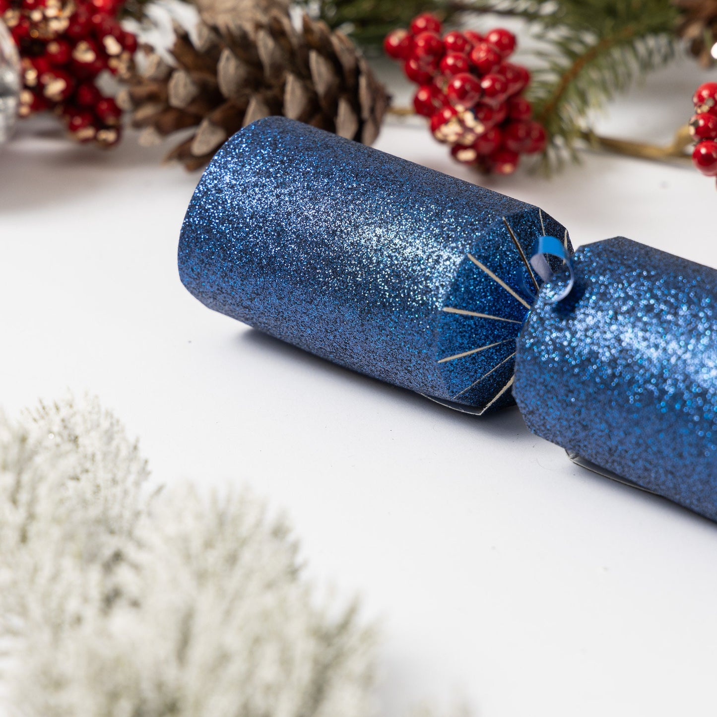 12 Make Your Own Christmas Cracker kit Crackers Hats Snaps navy glitter