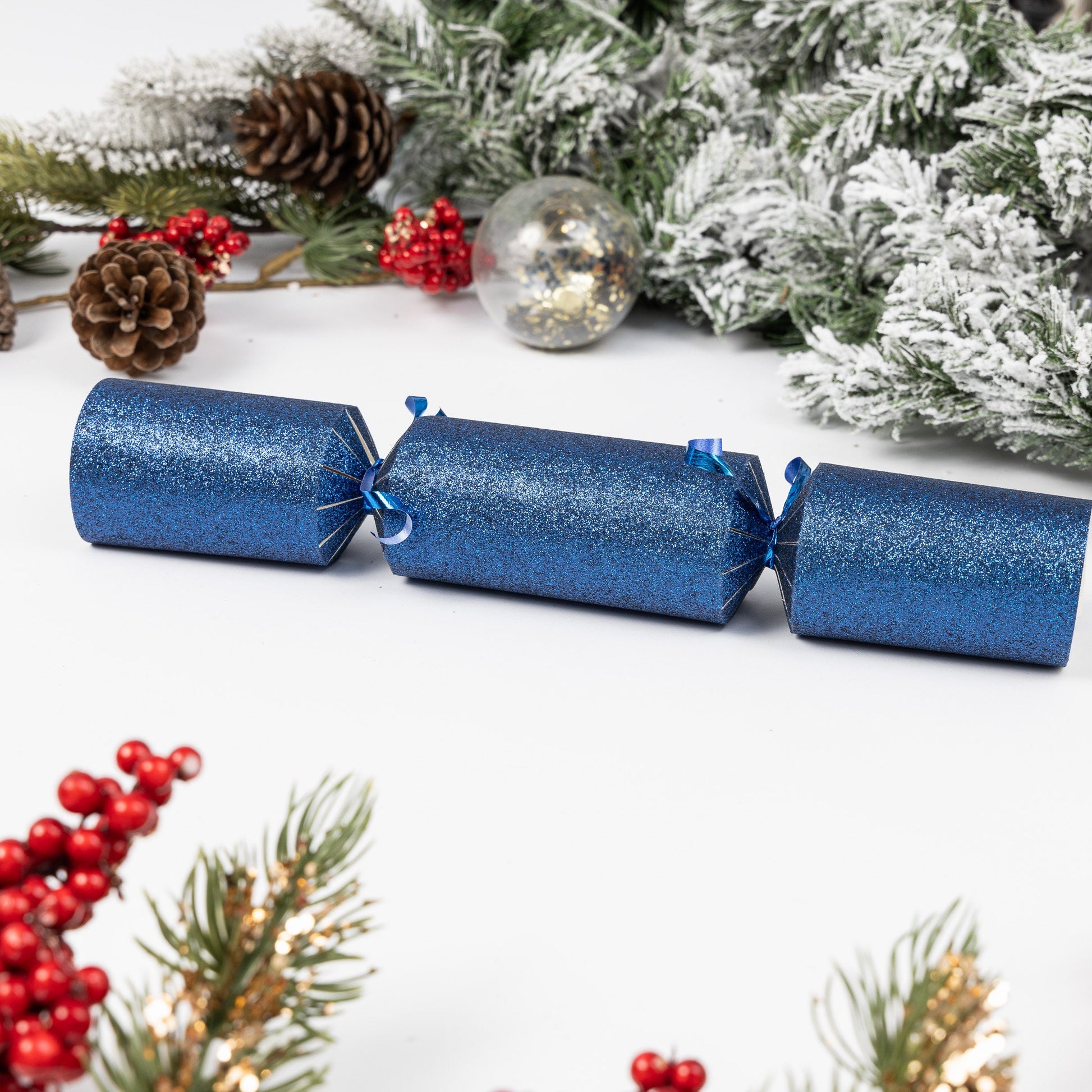 12 Make Your Own Christmas Cracker kit Crackers Hats Snaps navy glitter Etsy