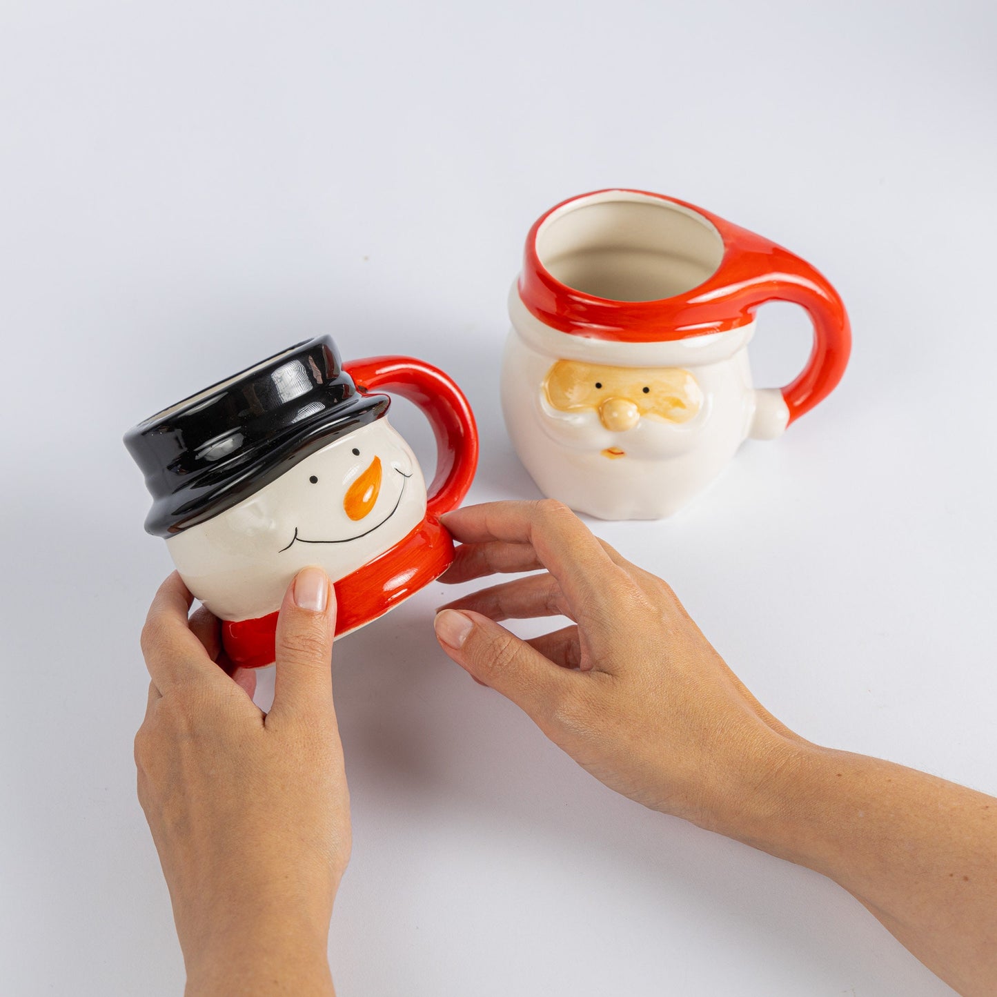 Santa & Snowman Ceramic Mug and Bowl Set Christmas Kitchen Tableware Food Drink