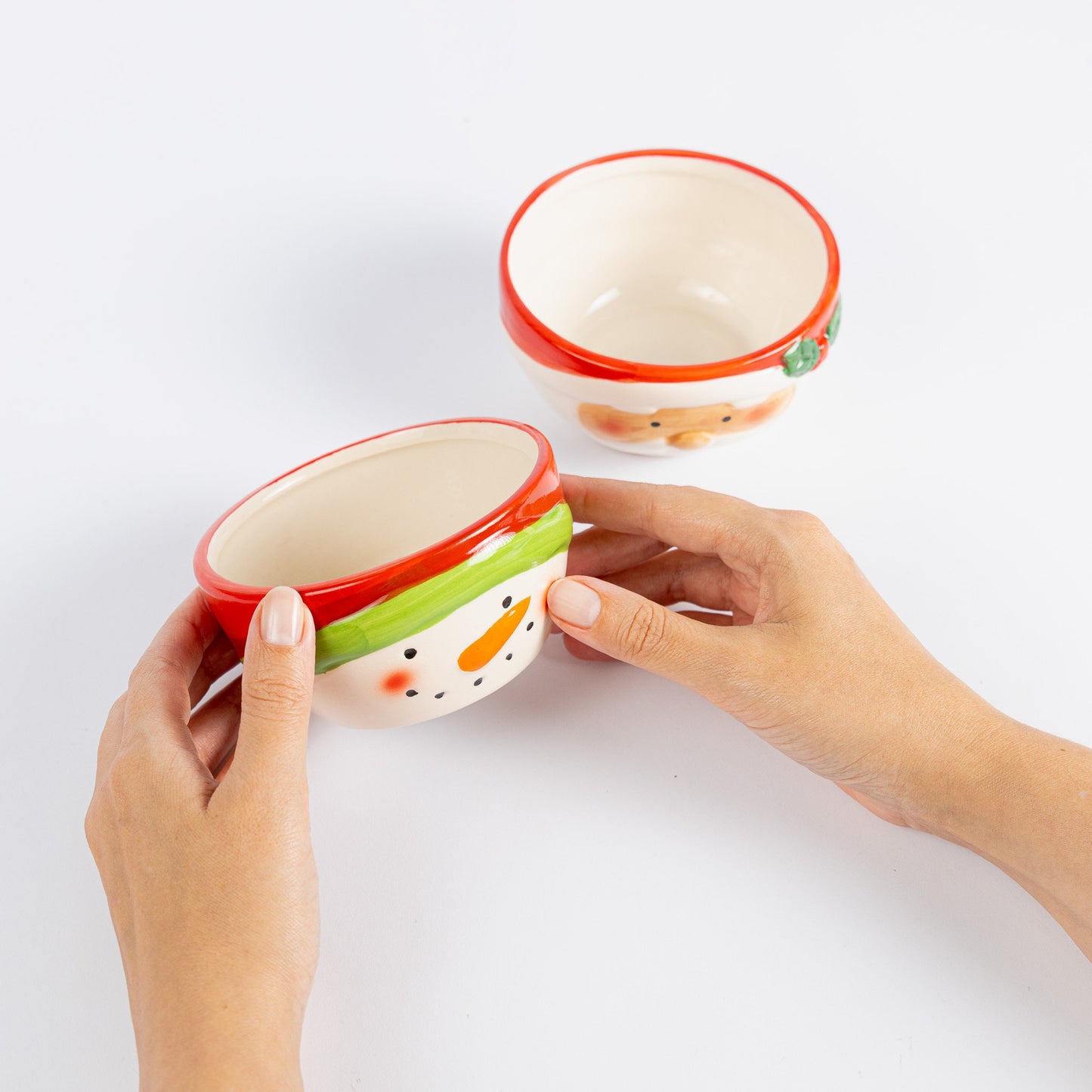 Santa & Snowman Ceramic Mug and Bowl Set Christmas Kitchen Tableware Food Drink
