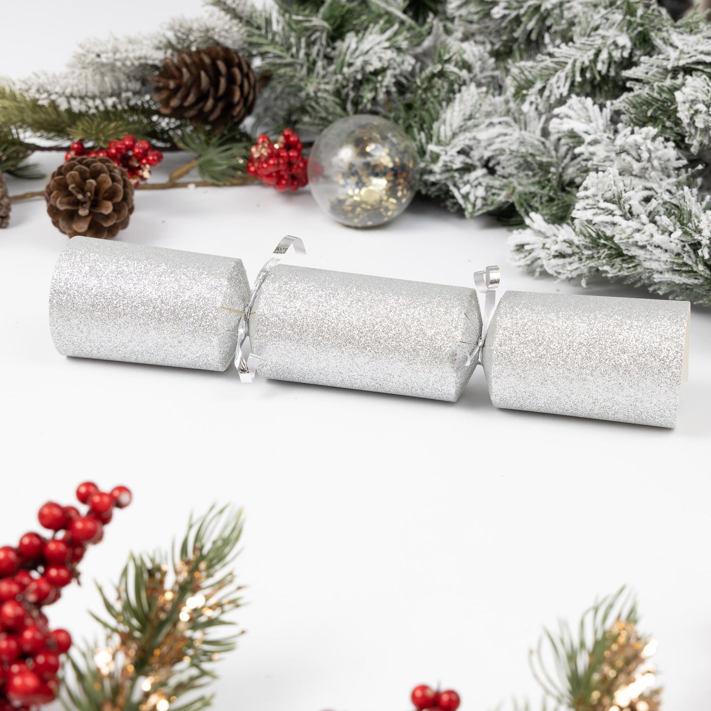 Make Your Own Christmas Cracker kit Crackers Hats Snaps Silver GLITTER Keechi & co.