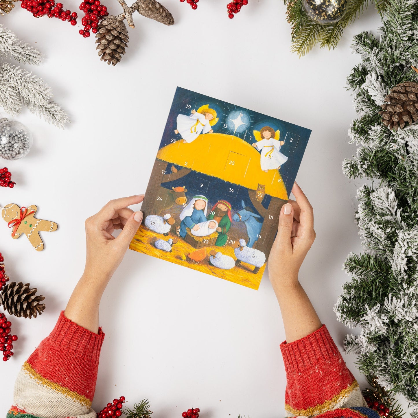 Advent Calendar Traditional Nativity Christmas Countdown Children Gift Envelope
